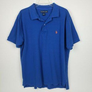 U.S. Polo Association Men's Short-Sleeve Polo Shirt Blue (Size 2XL)